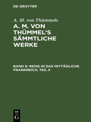 cover image of Reise in das mittägliche Frankreich, Teil 5